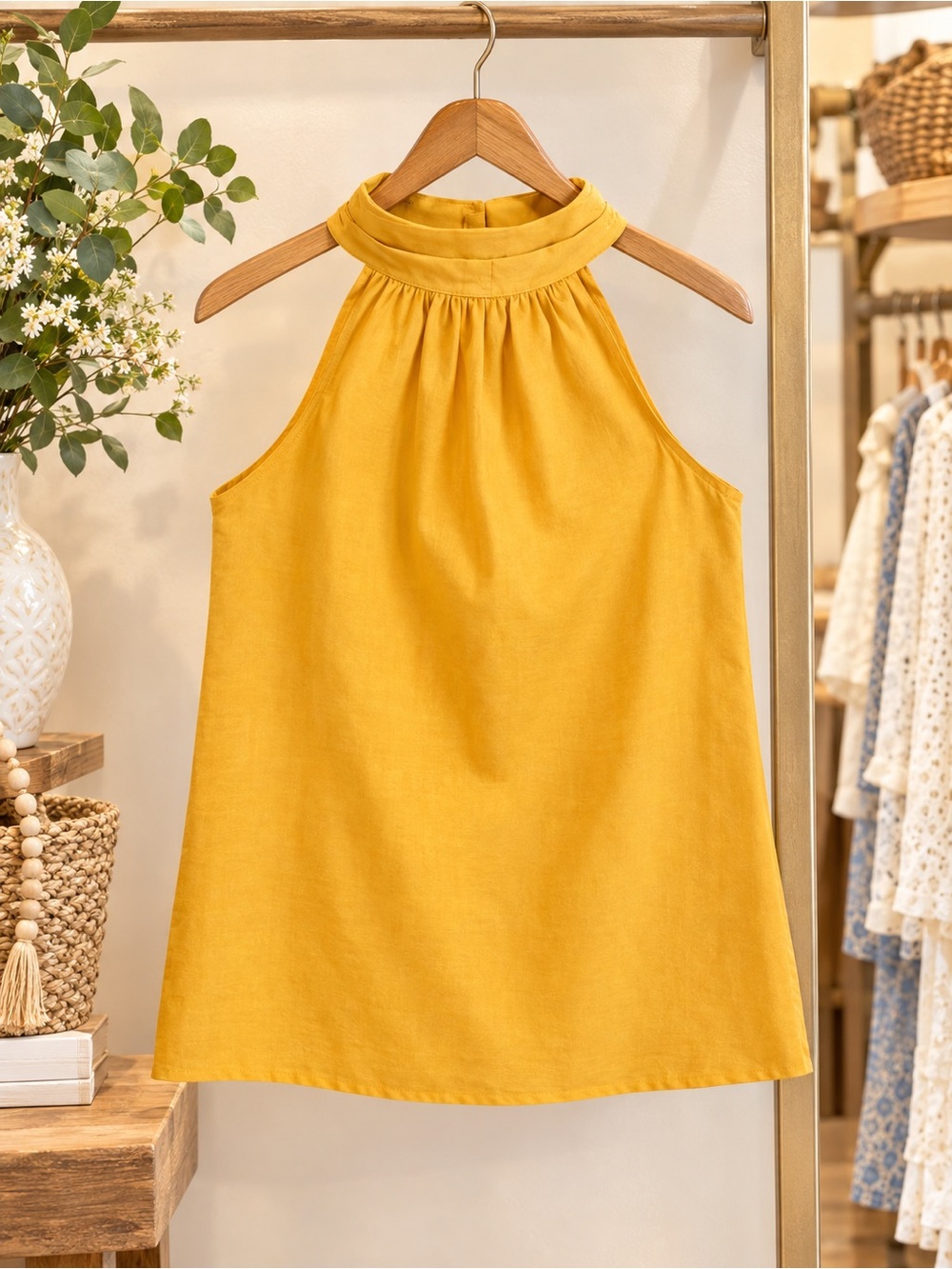 Jade Sunny Yellow Halter Neck Camisole